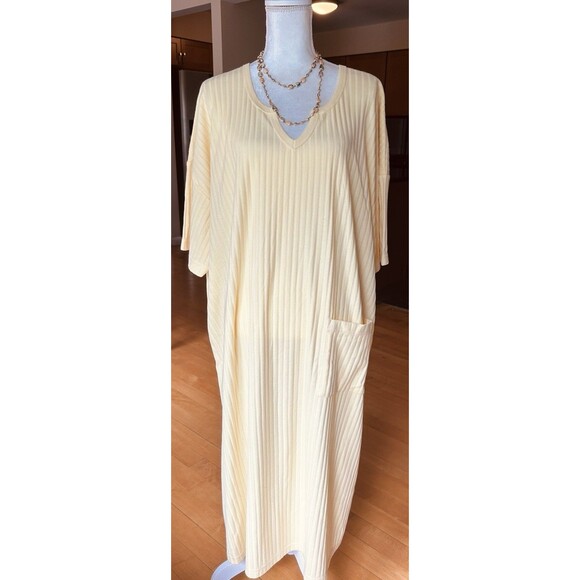Roamans Butter Yellow T-Shirt Dress Plus Size 0 - Picture 1 of 8